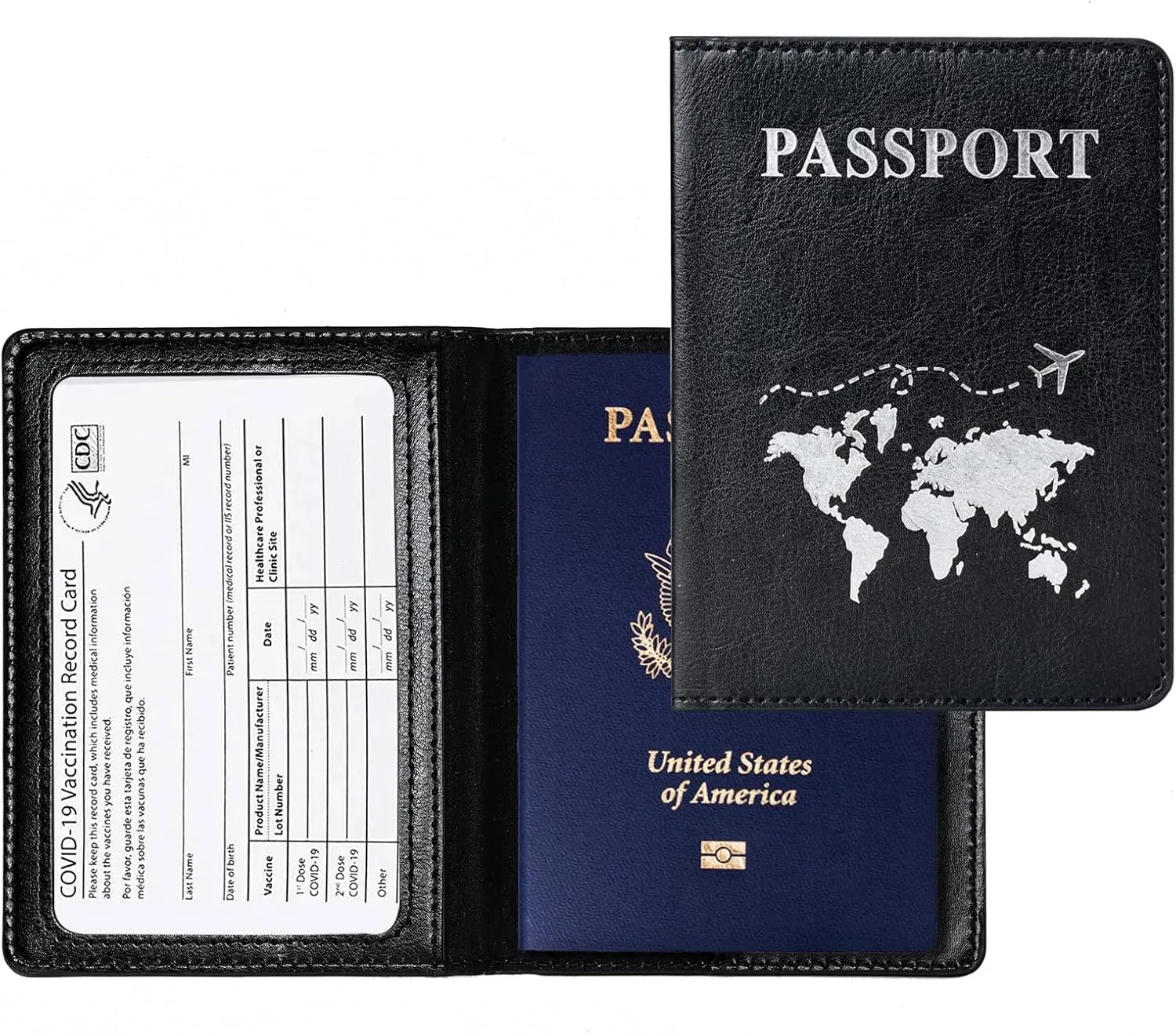2 Pcs Passport holders??Ultra Slim passport wallet??PU Leather Passport Cover for Women and Men??