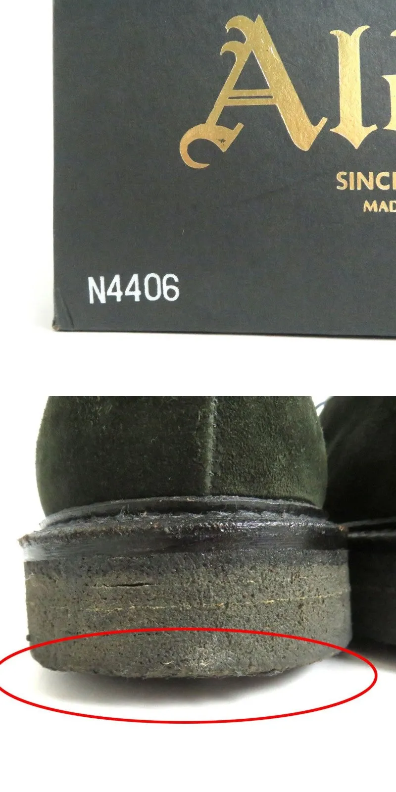 Alden N4406 Suede Leather Shoes Dark Green 7.5