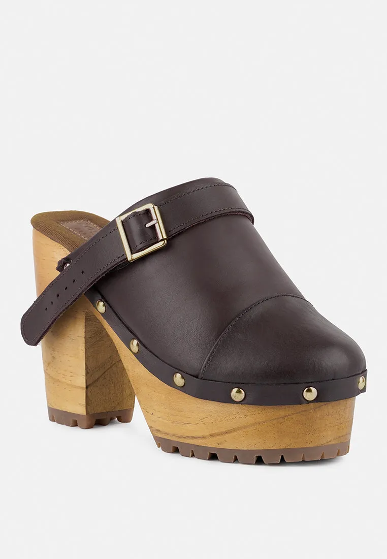 Alona Slingback High Block Heeled Clogs