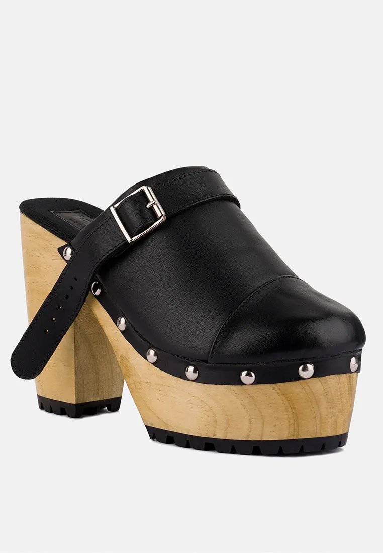Alona Slingback High Block Heeled Clogs