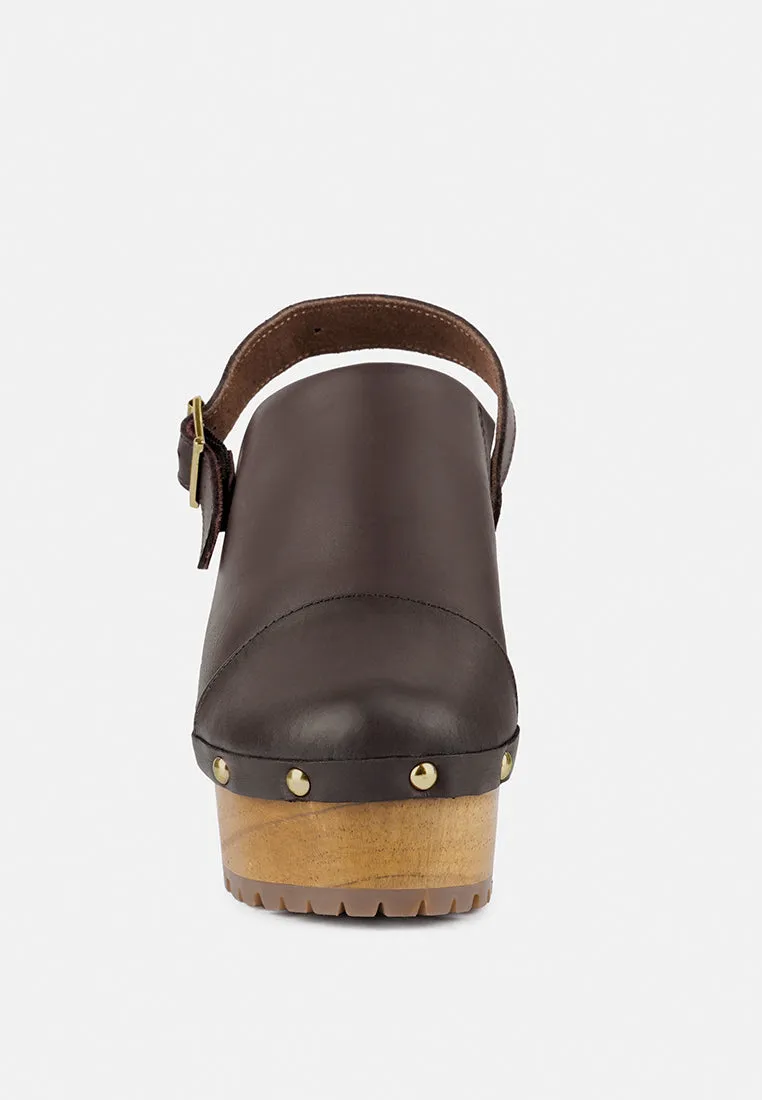 Alona Slingback High Block Heeled Clogs