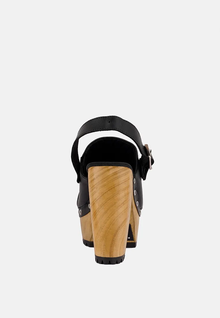 Alona Slingback High Block Heeled Clogs