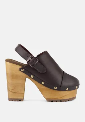 Alona Slingback High Block Heeled Clogs