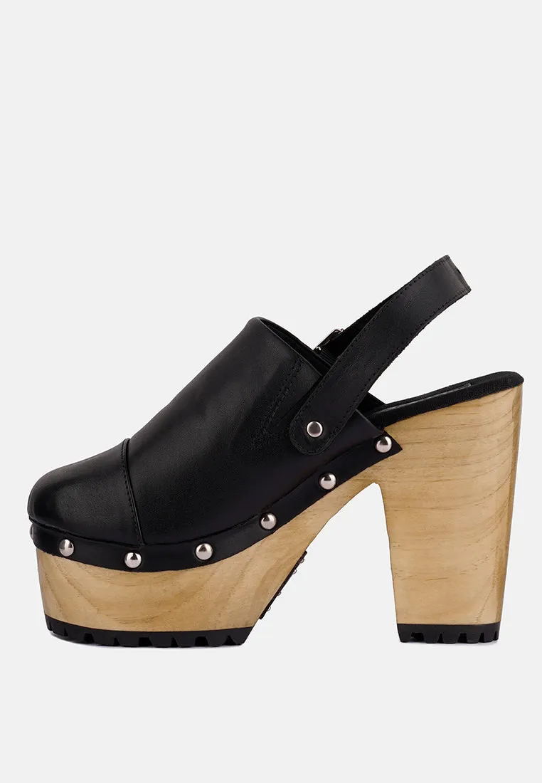 Alona Slingback High Block Heeled Clogs