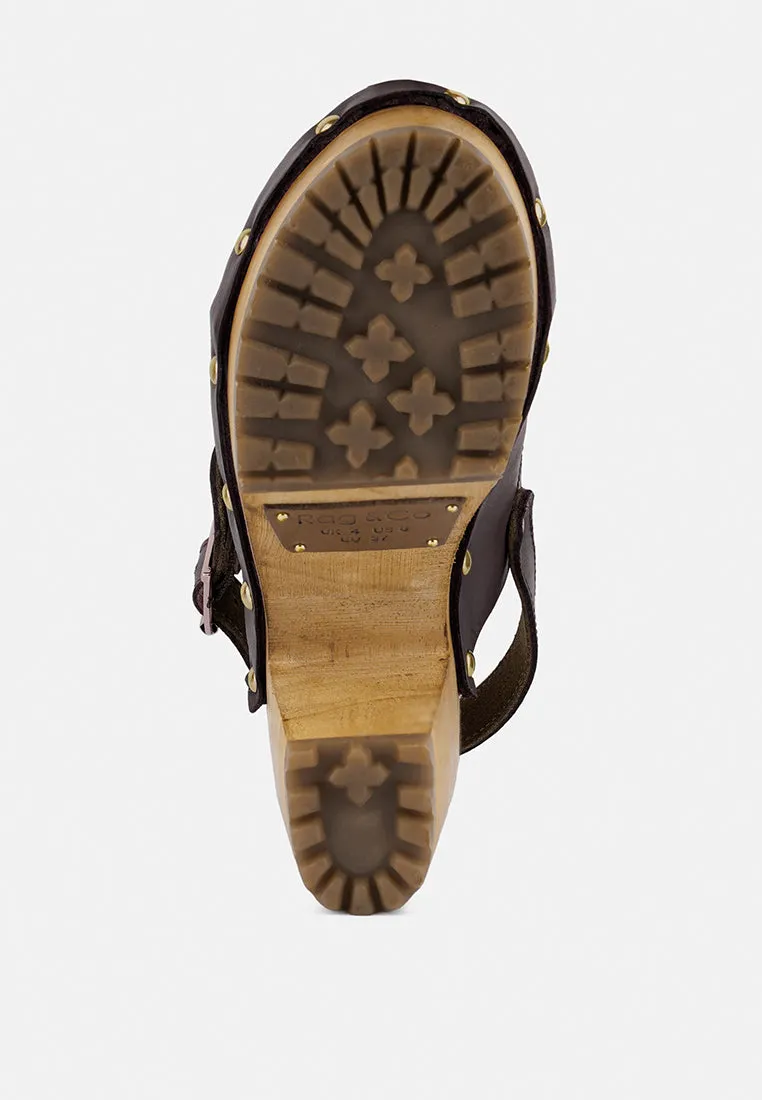 Alona Slingback High Block Heeled Clogs