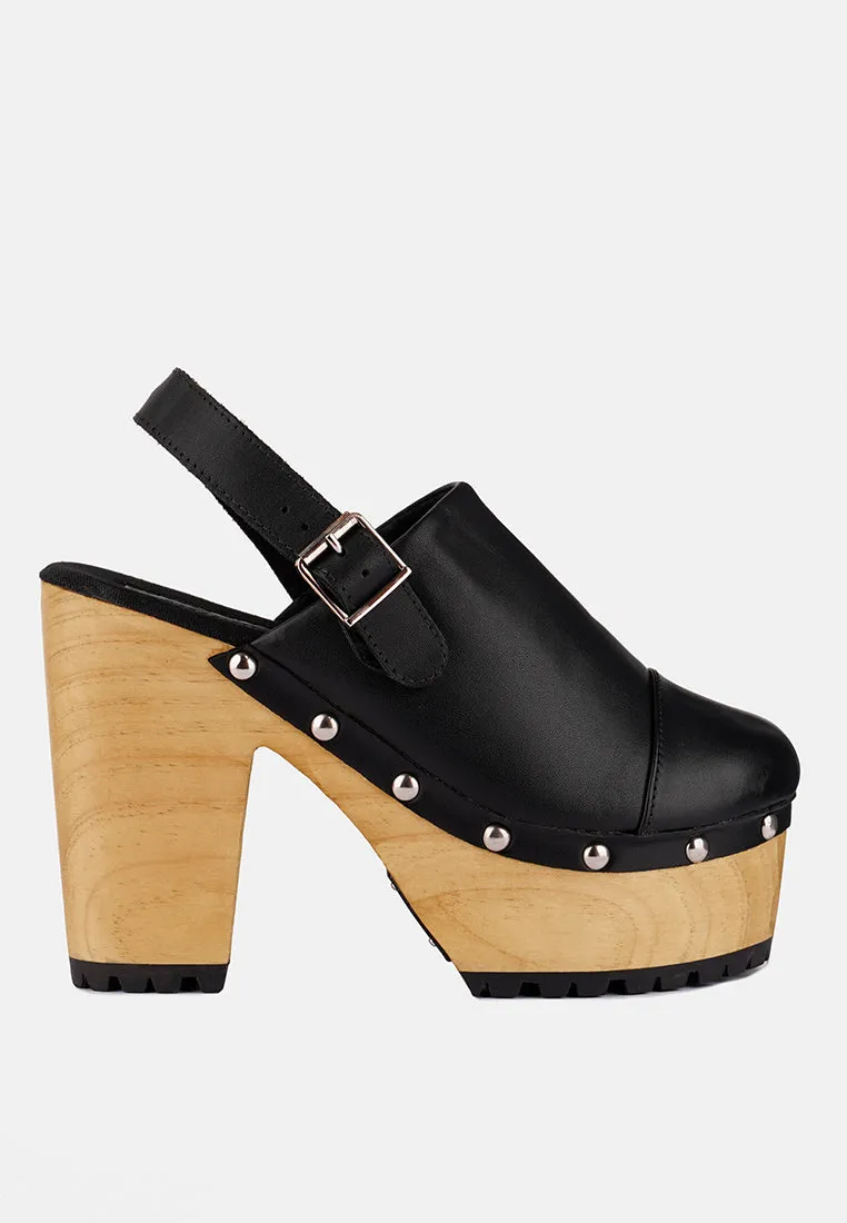 Alona Slingback High Block Heeled Clogs