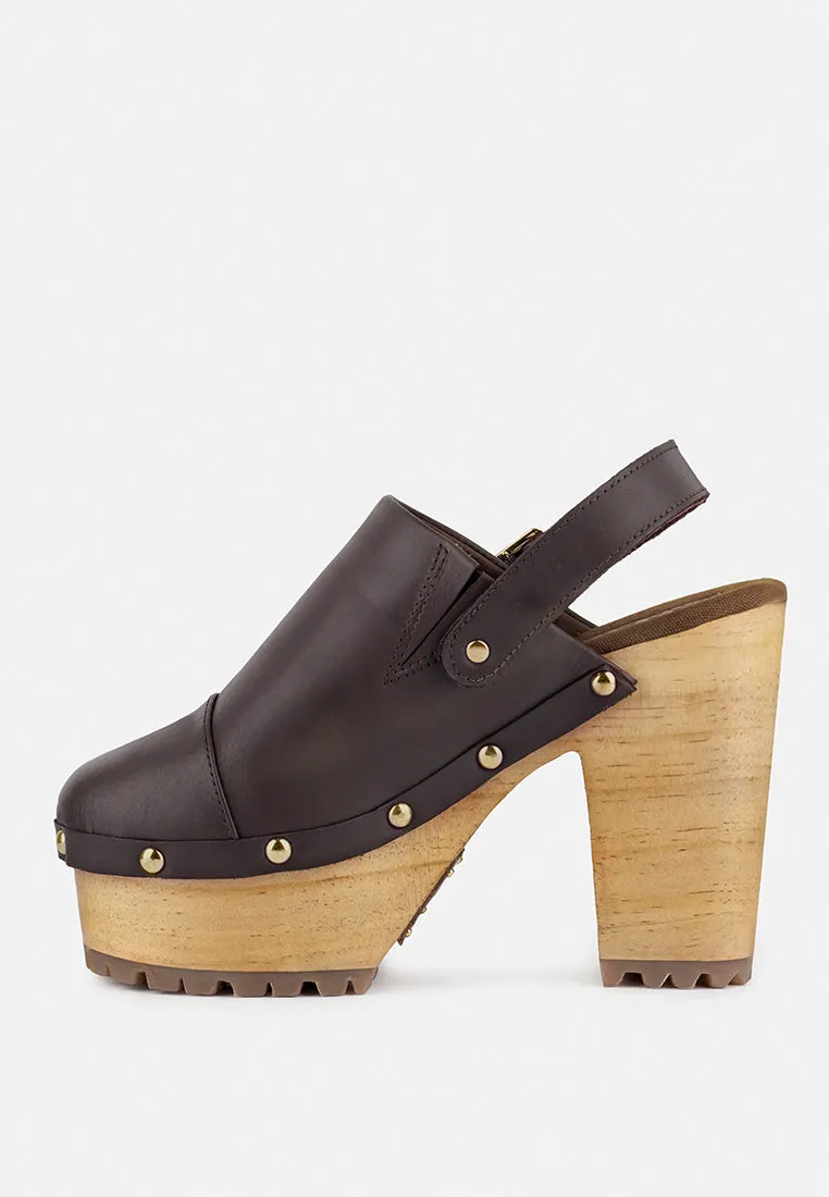 Alona Slingback High Block Heeled Clogs