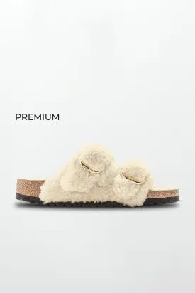 Arizona Big Buckle Shearling in Teddy Eggshell