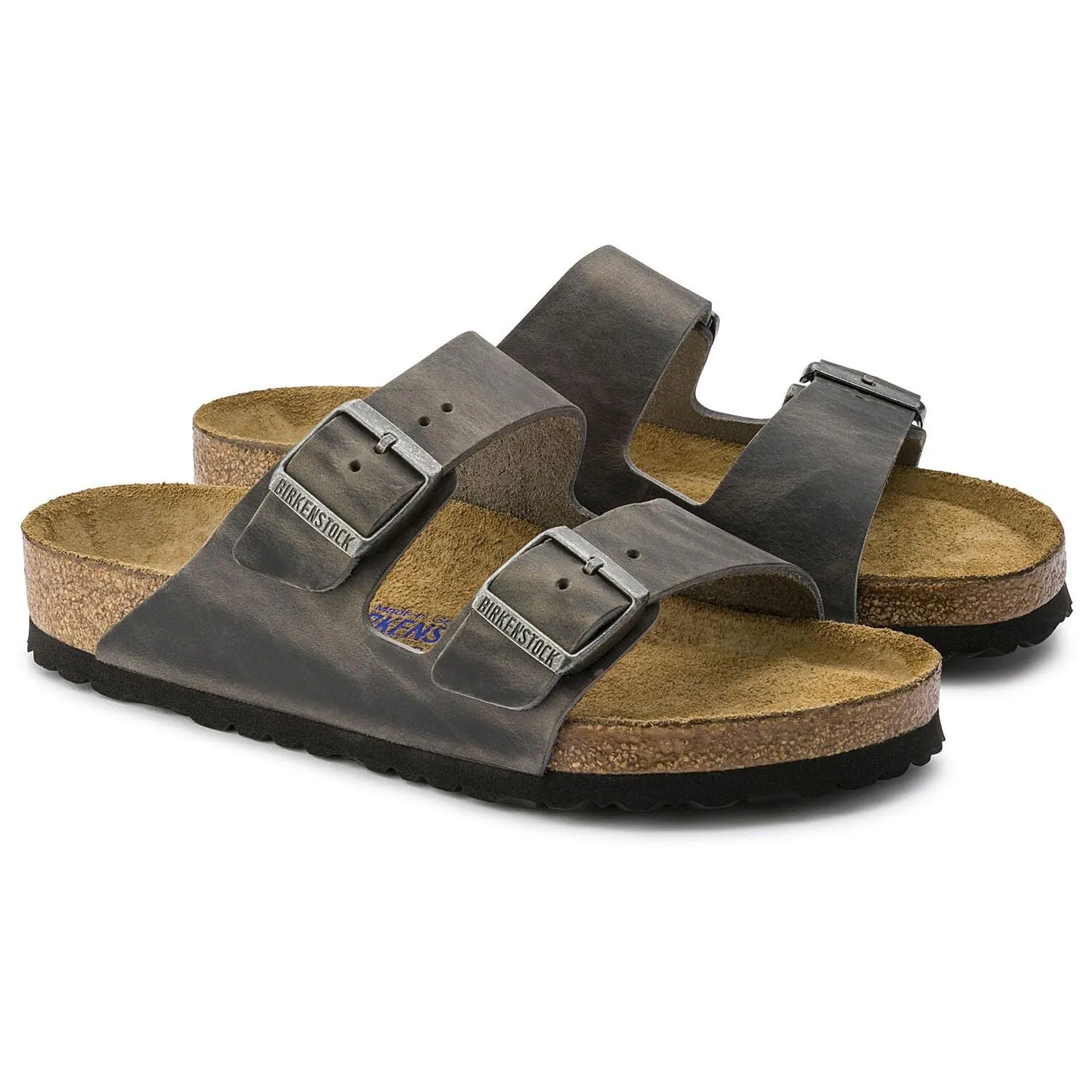 Arizona Oiled Leather in Iron (Soft Footbed - Suede Lined)