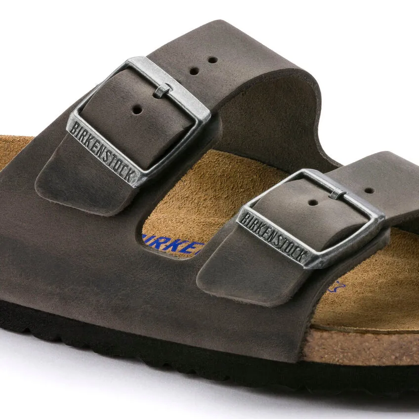 Arizona Oiled Leather in Iron (Soft Footbed - Suede Lined)