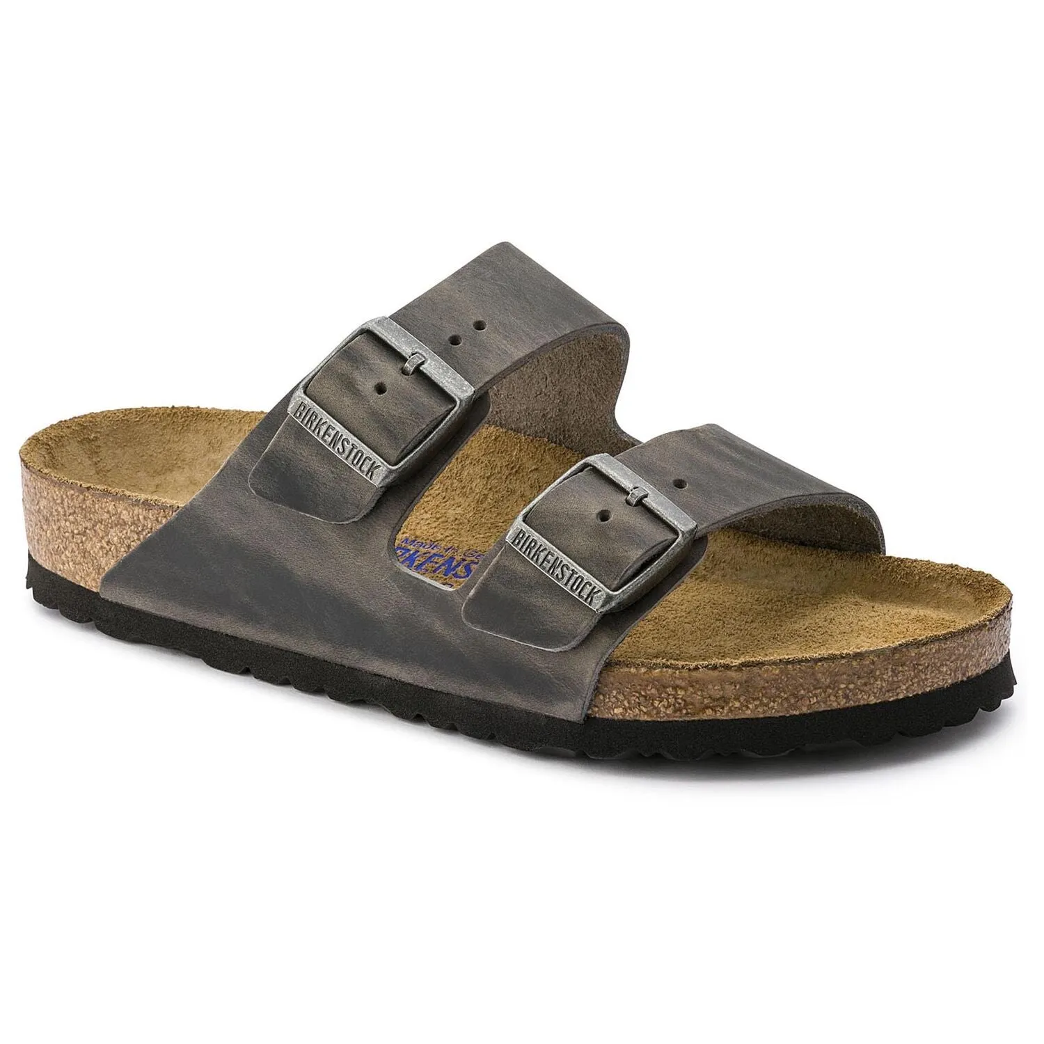 Arizona Oiled Leather in Iron (Soft Footbed - Suede Lined)