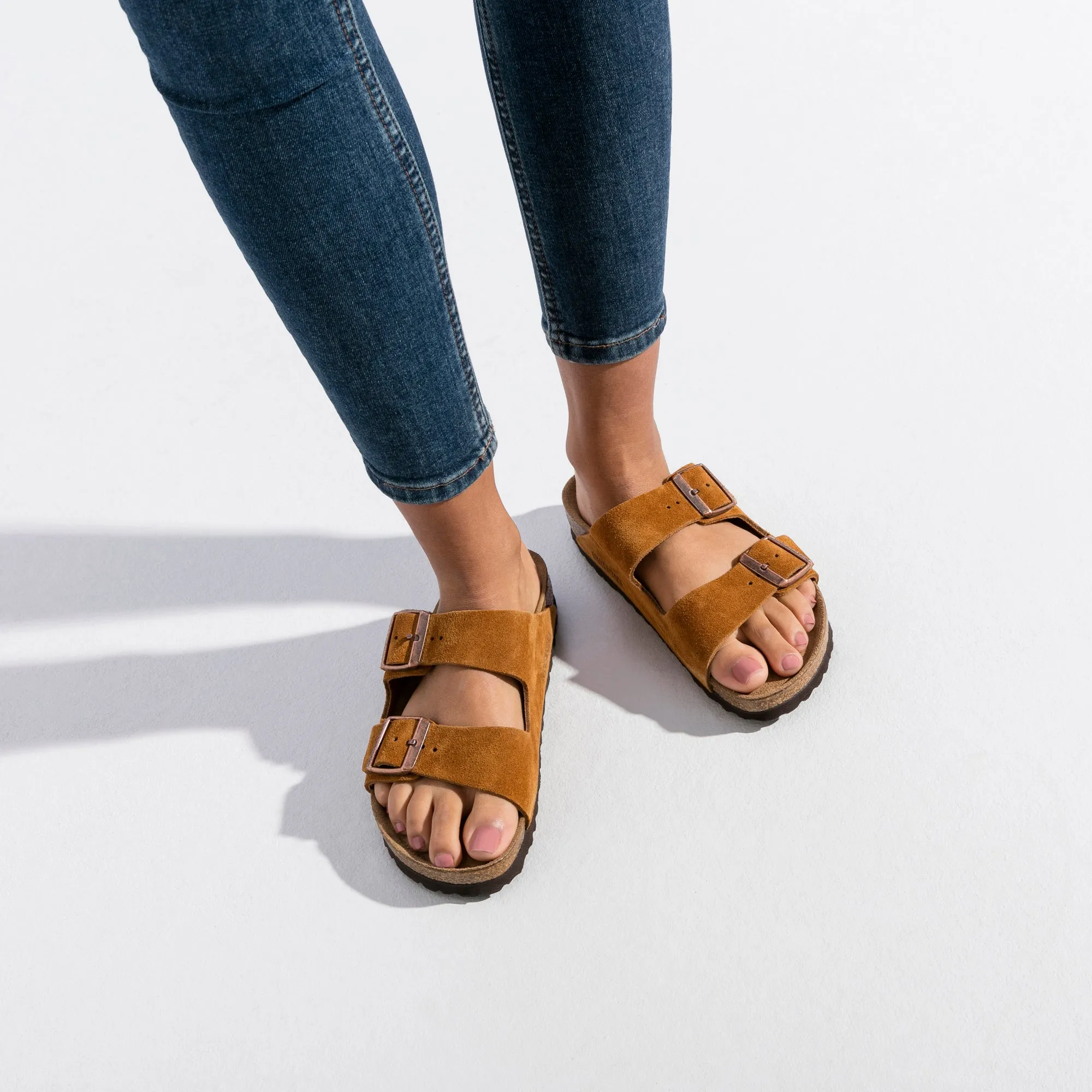 Arizona Suede Leather in Mink (Soft Footbed)