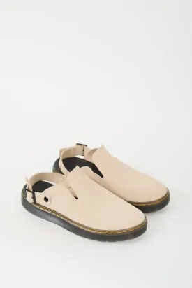 Beige & Black Suede Carlson Slingback Mule
