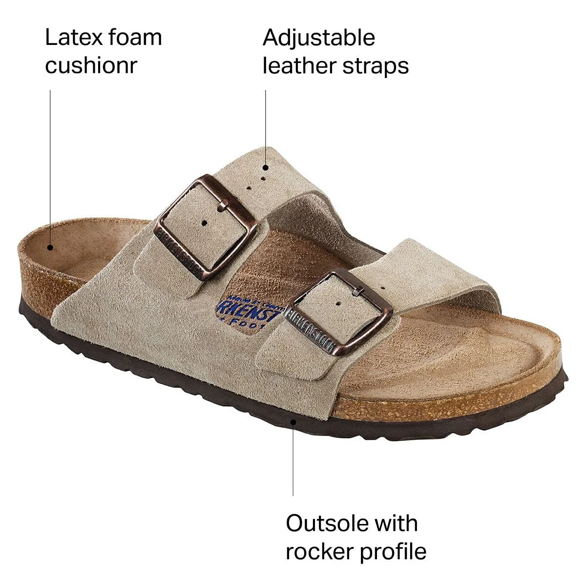 BIRKENSTOCK ARIZONA 2-STRAP SANDAL SOFT FOOTBED UNISEX SANDAL TABACCO BROWN