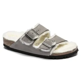 Birkenstock Arizona Shearling Stone Coin Suede