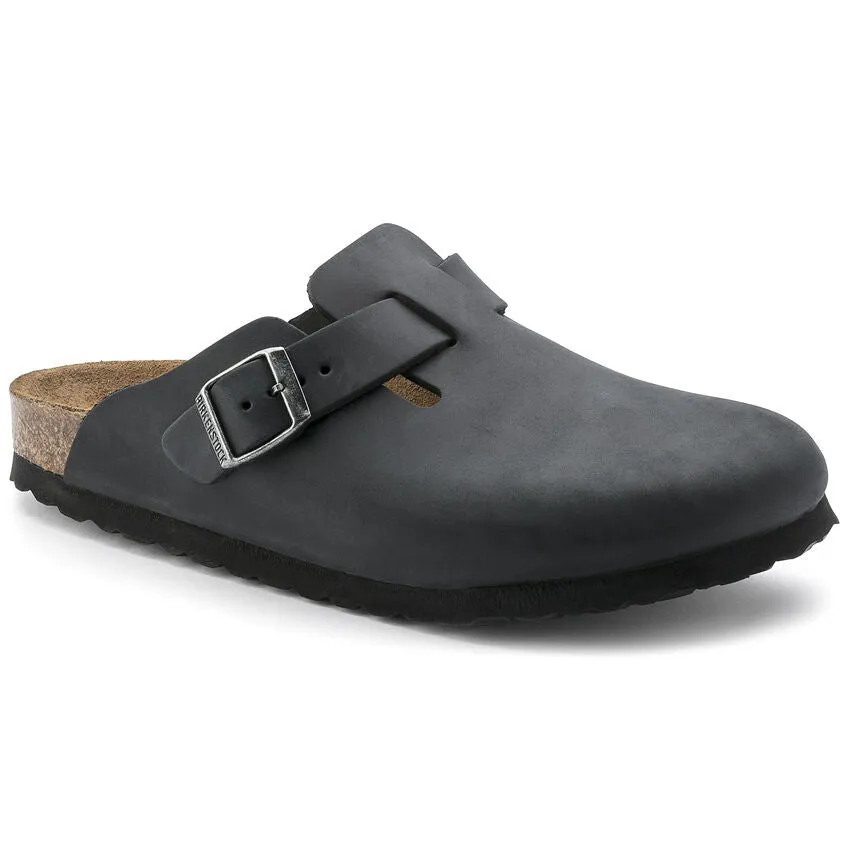 Birkenstock Boston (Unisex) - Black Oiled Leather