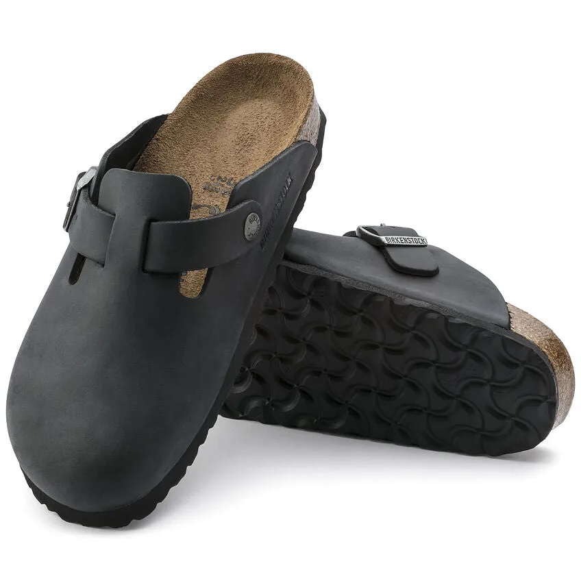 Birkenstock Boston (Unisex) - Black Oiled Leather