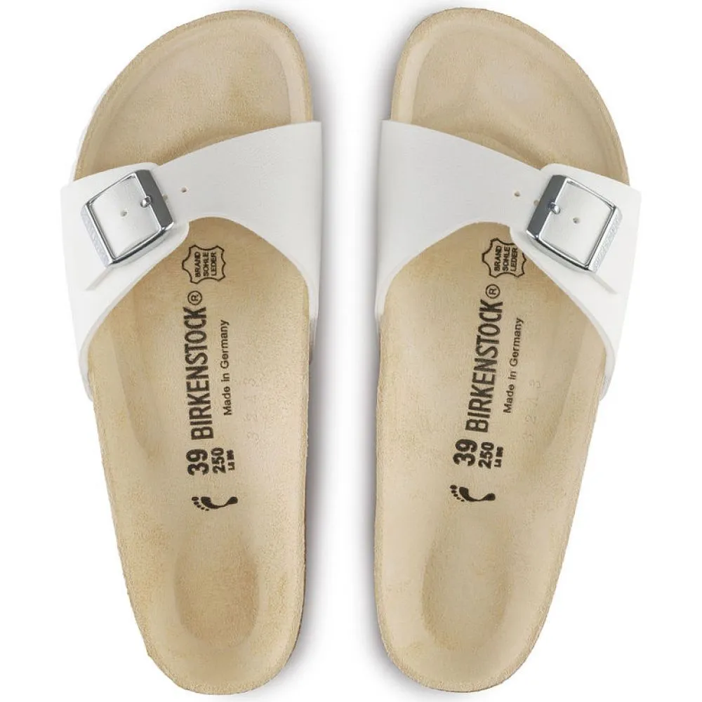 Birkenstock Madrid Birko-Flor in White (Narrow Width)
