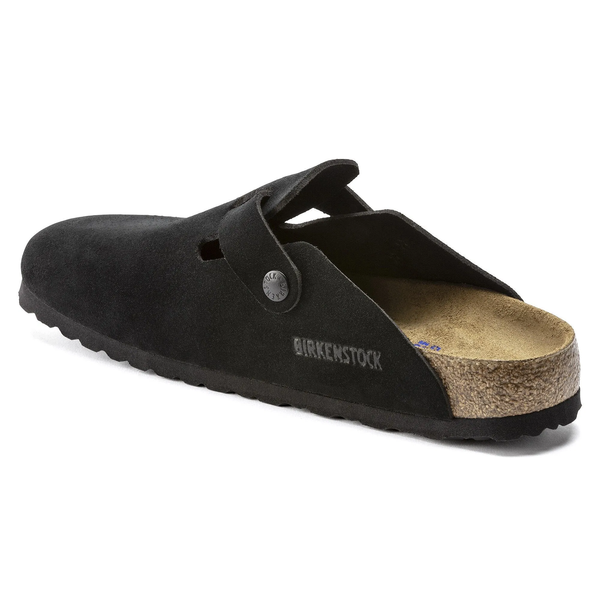Birkenstock Womens Boston Soft Footbed Suede Leather Black