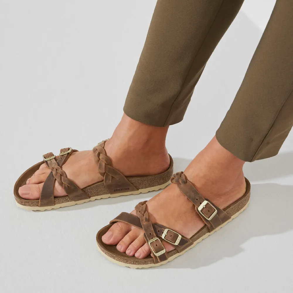 Birkenstock Women's Franca Braid Oiled Leather Sandal (Cognac)