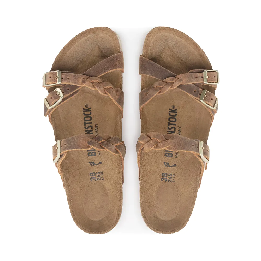 Birkenstock Women's Franca Braid Oiled Leather Sandal (Cognac)