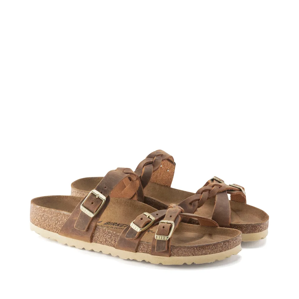 Birkenstock Women's Franca Braid Oiled Leather Sandal (Cognac)