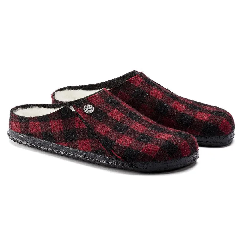 Birkenstock Zermatt Shearling Slipper- Red Plaid
