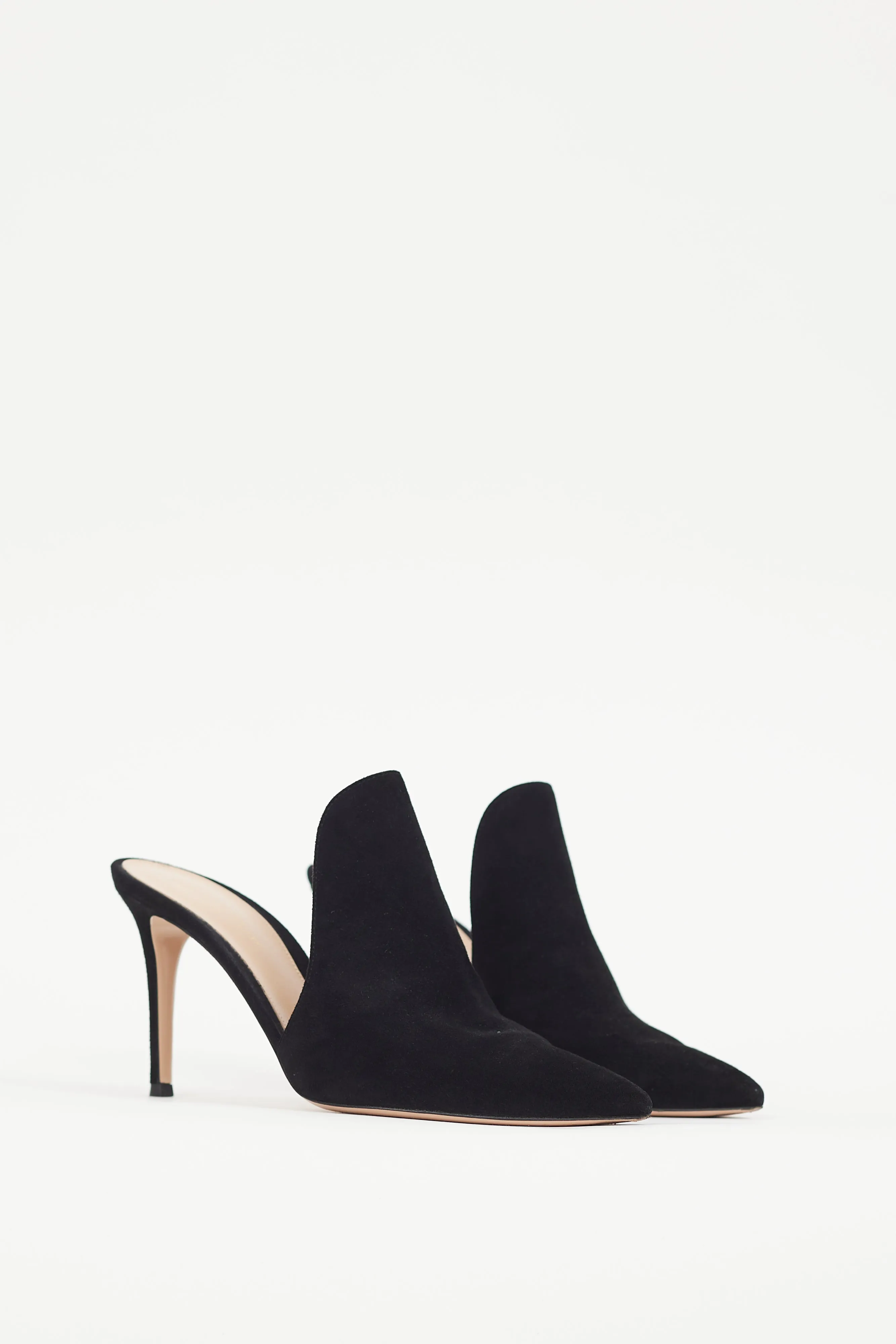 Black Suede Aramis Pointed Mule