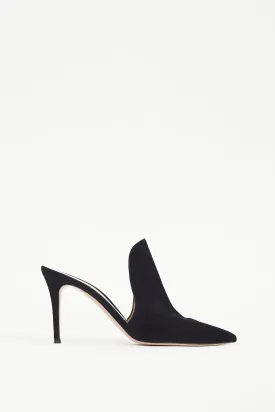 Black Suede Aramis Pointed Mule