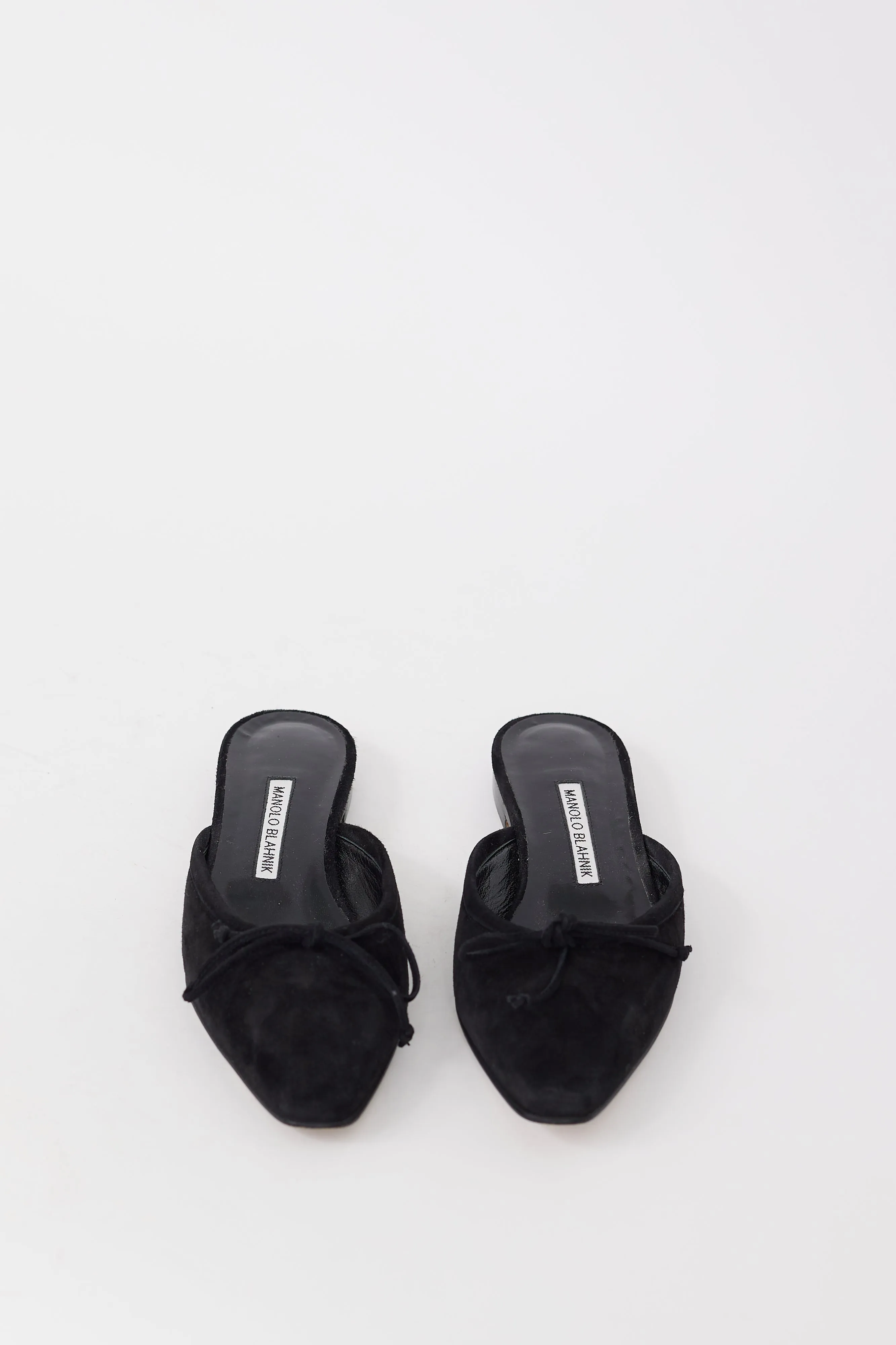 Black Suede Ballerimu Bow Mule