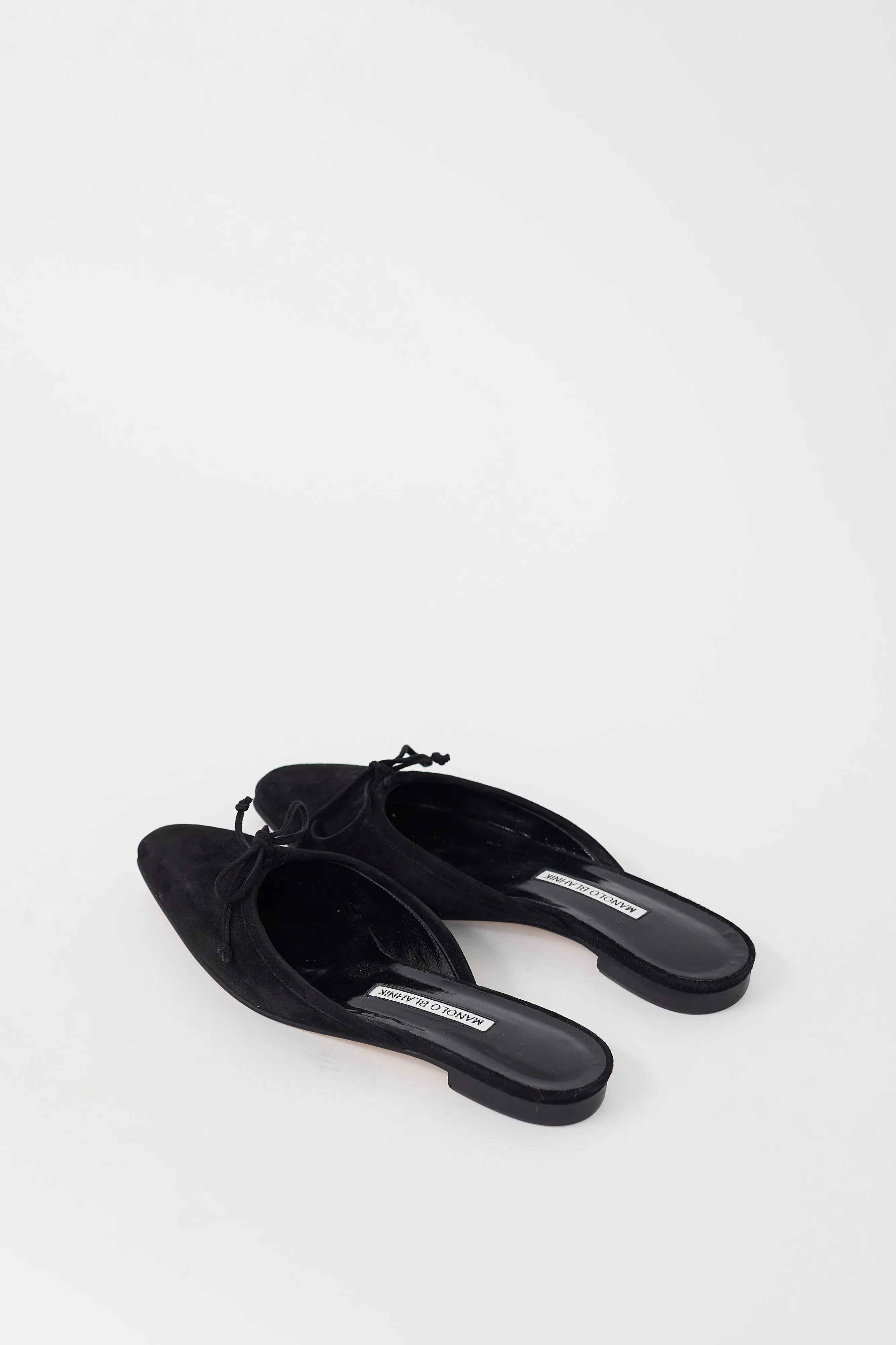 Black Suede Ballerimu Bow Mule