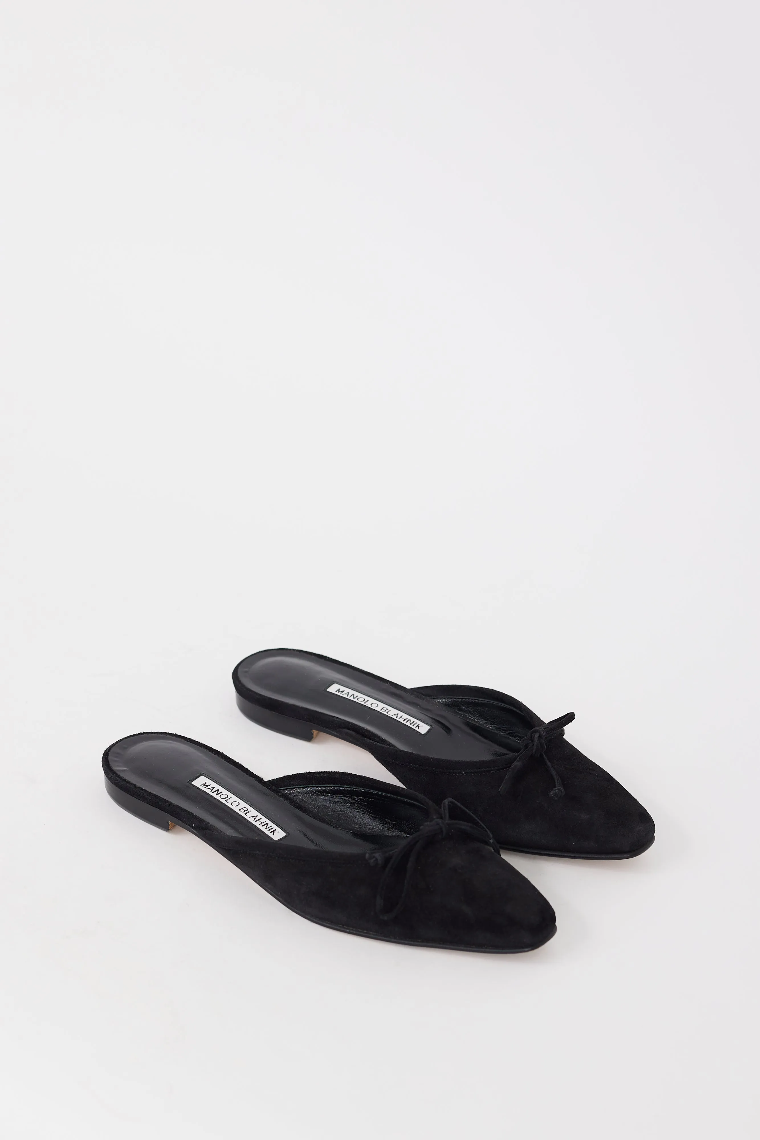 Black Suede Ballerimu Bow Mule