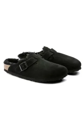 Boston Shearling | Black Suede