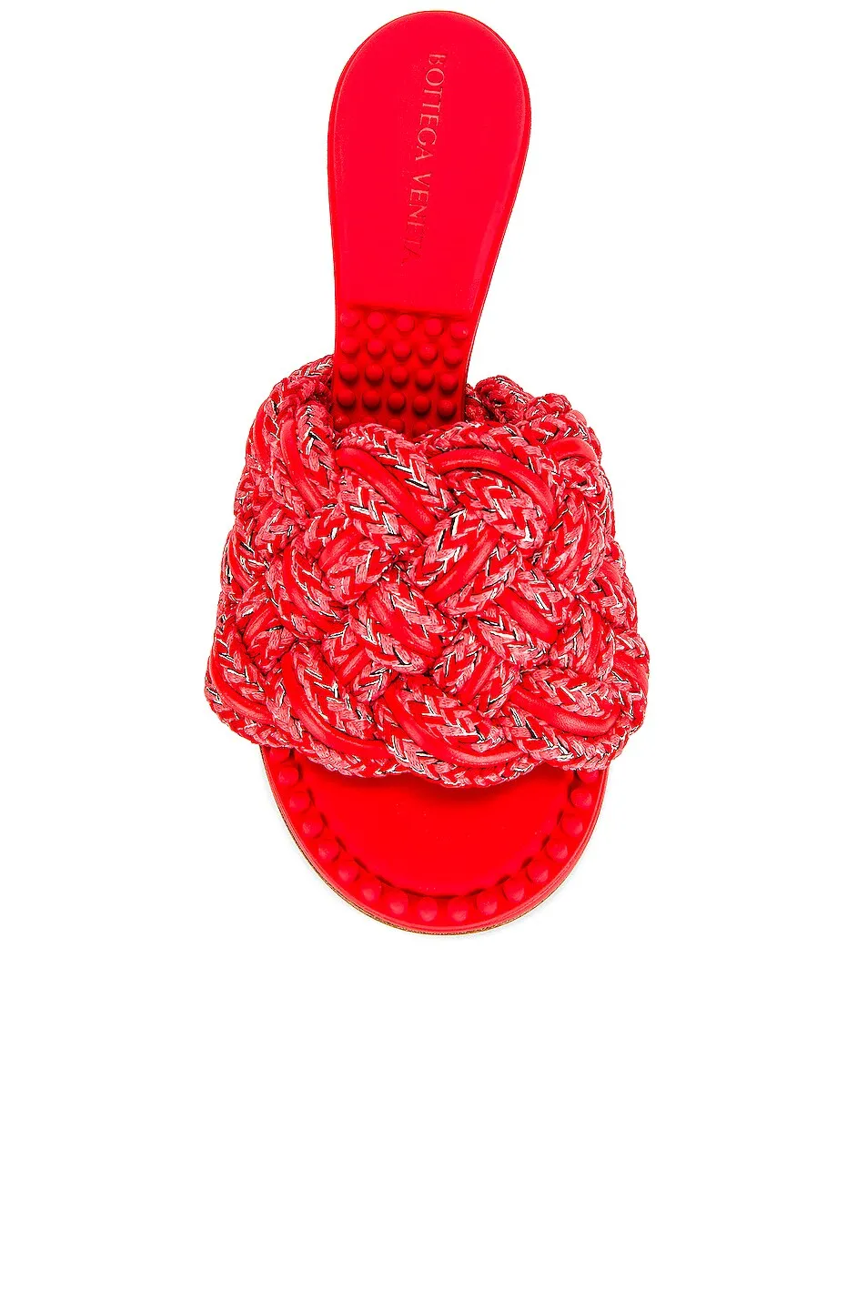 Bottega Veneta Dot Sandals Mules in Bubble Gum & Tomato