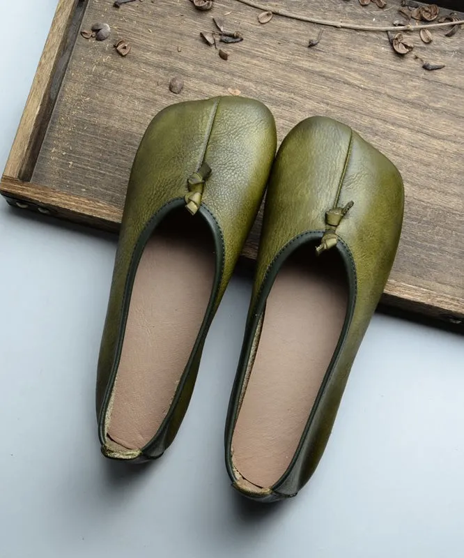 Brown Comfortable Flat Feet Shoes Splicing Handmade ML1674