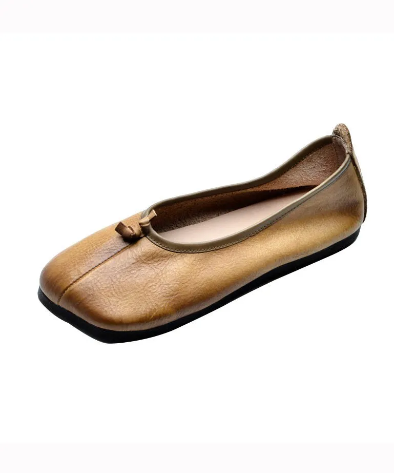 Brown Comfortable Flat Feet Shoes Splicing Handmade ML1674
