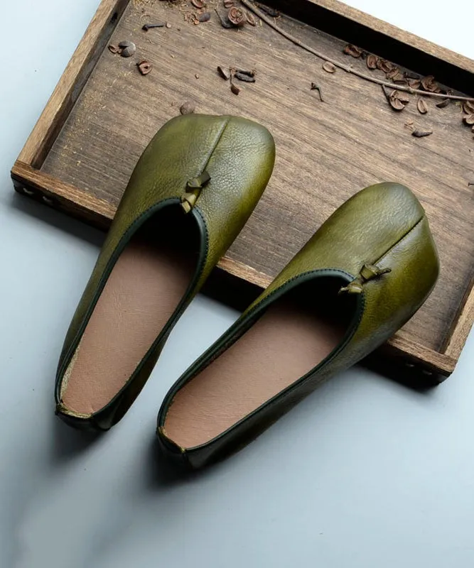 Brown Comfortable Flat Feet Shoes Splicing Handmade ML1674