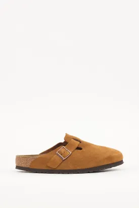 Brown Suede Boston Mule