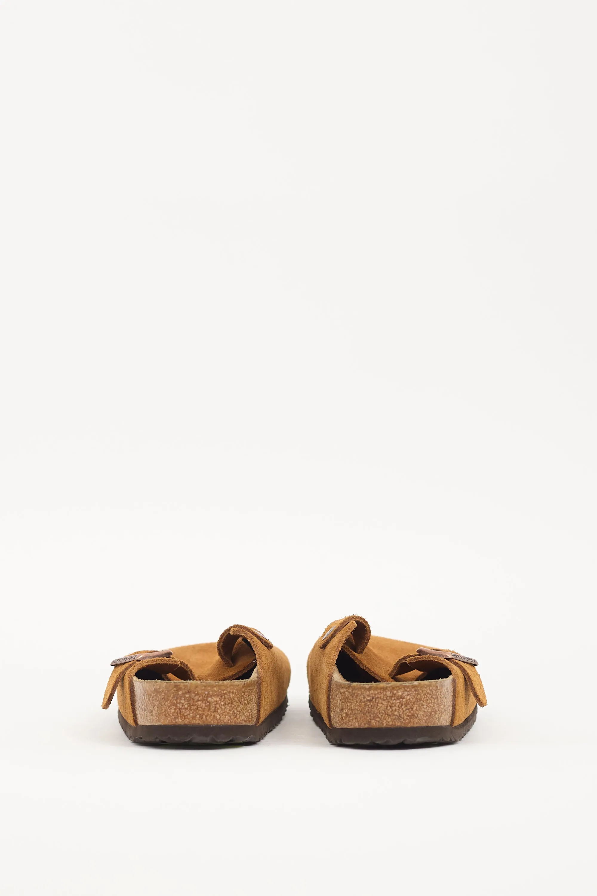 Brown Suede Boston Mule