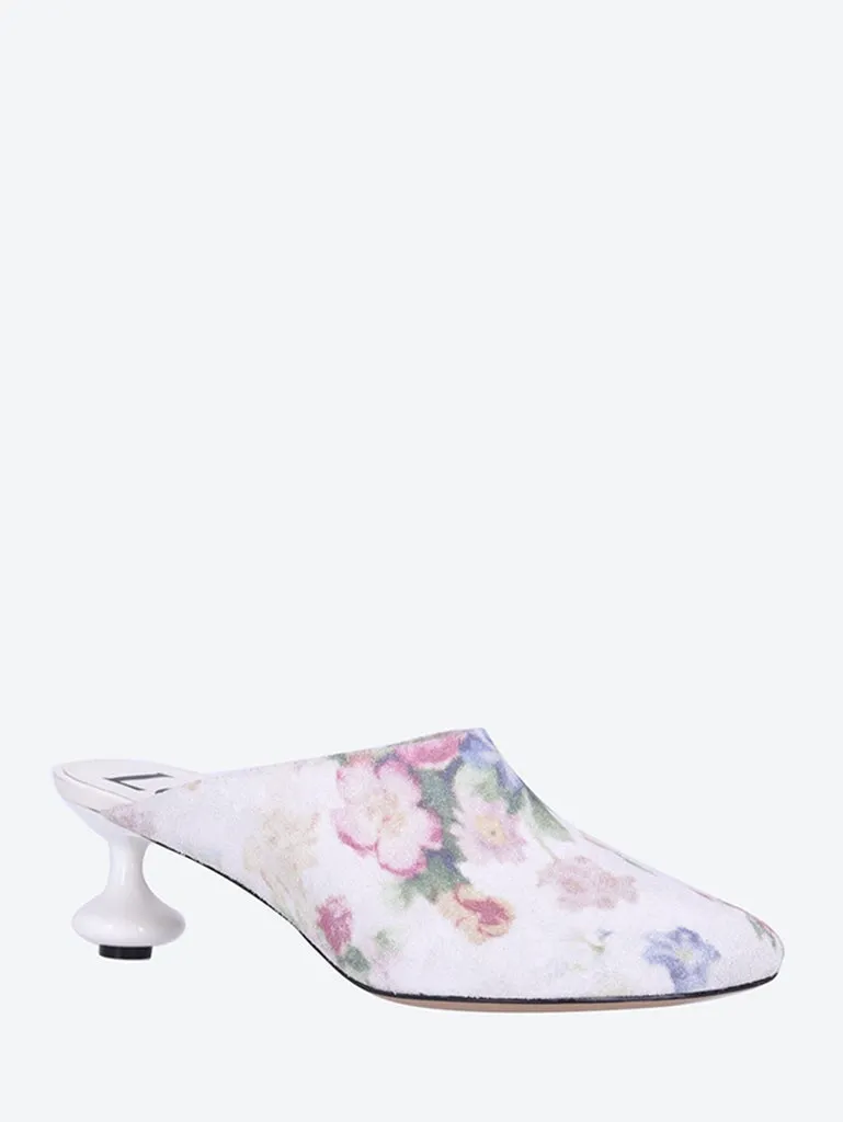 Brushed suede toy mules