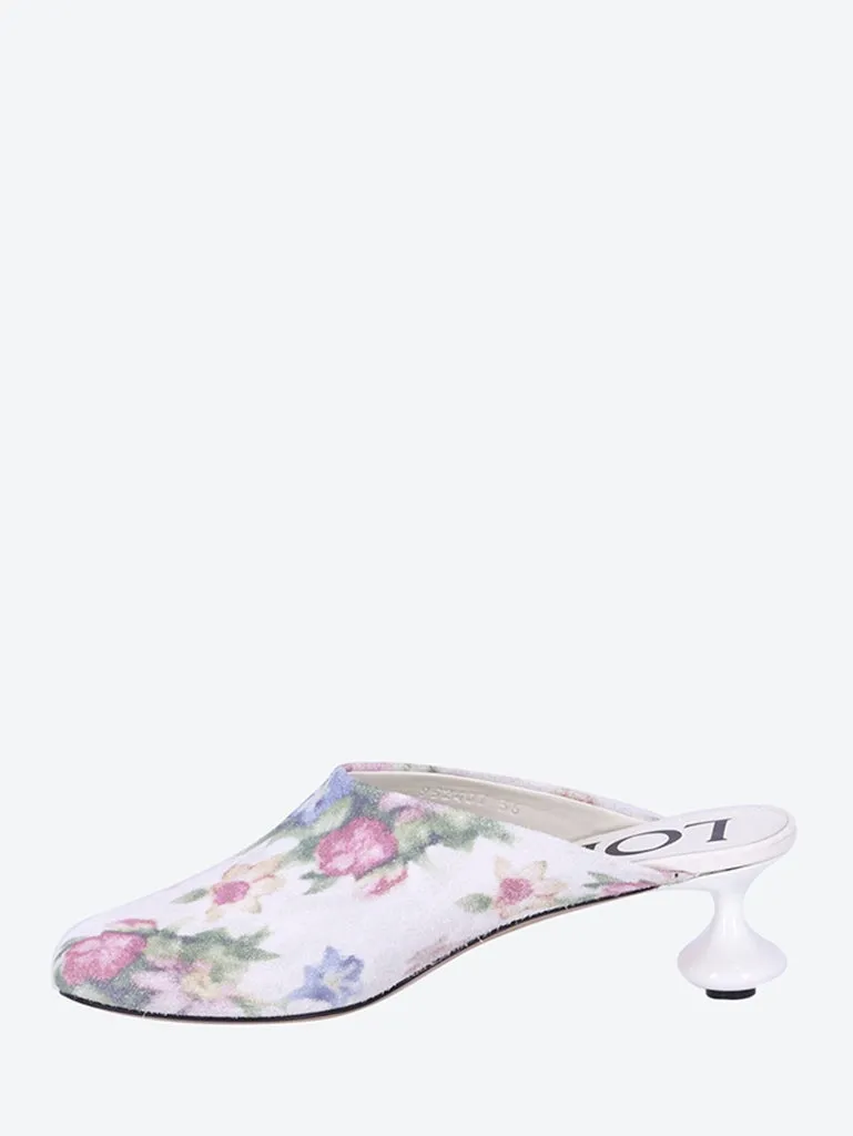 Brushed suede toy mules
