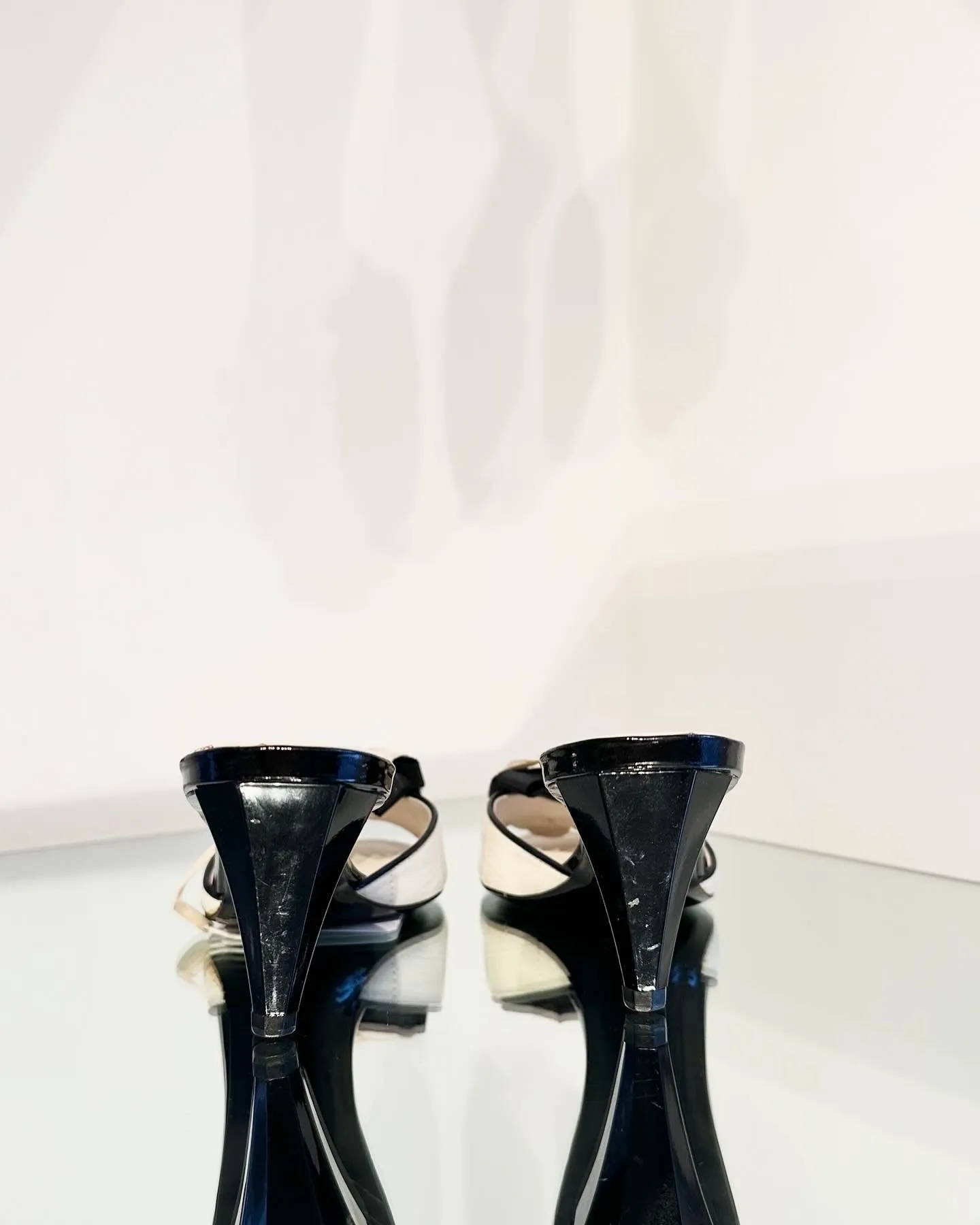 CHANEL Camelia Flower Leather Mules