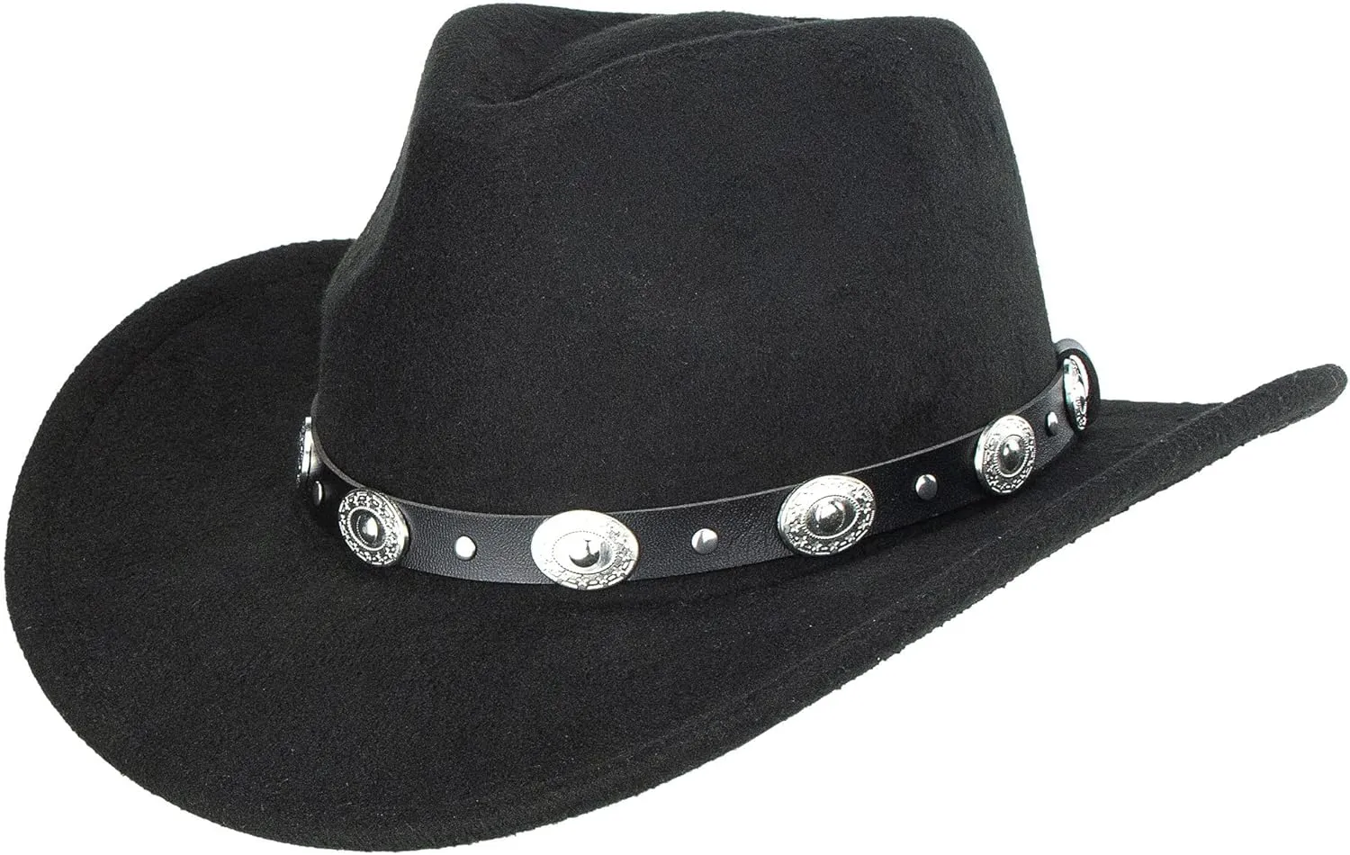 Classic Western-Cowboy-Hat Men Womens Wide Brim Cowgirl Hats Felt Fedora hat (S-M)