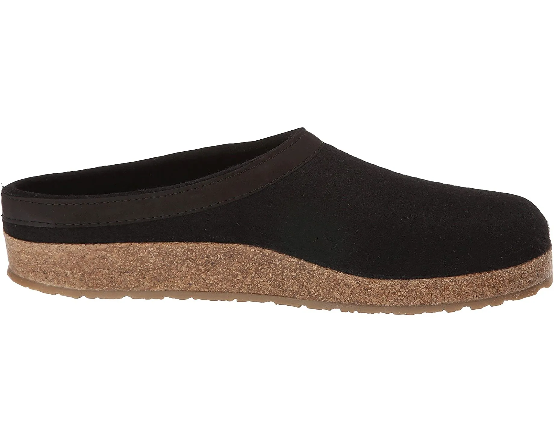 Clogs GZL Leather Trim Grizzly Haflinger, black