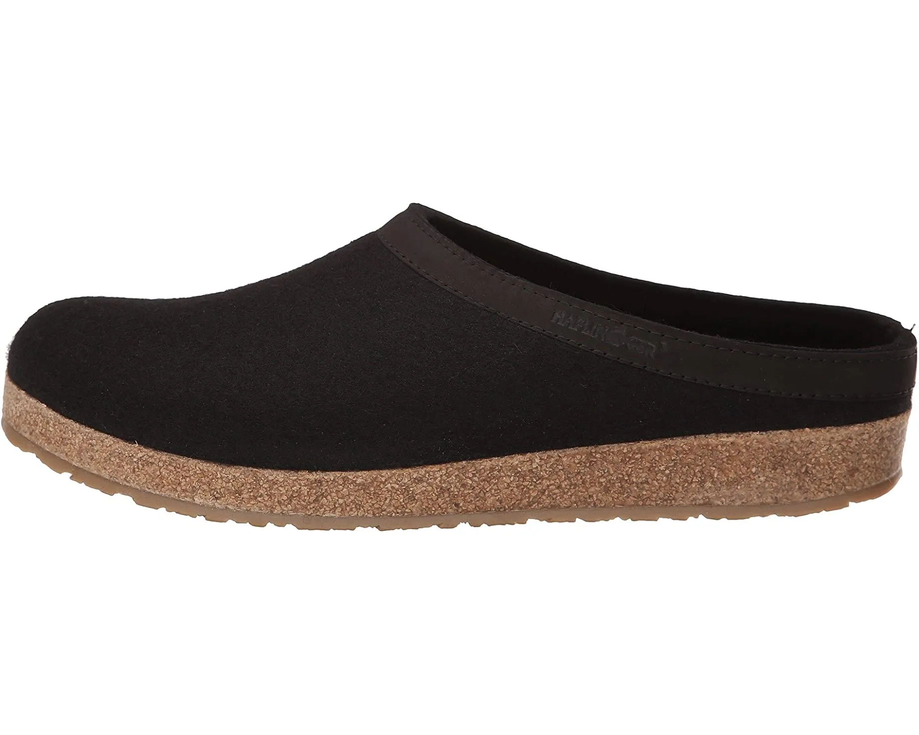 Clogs GZL Leather Trim Grizzly Haflinger, black