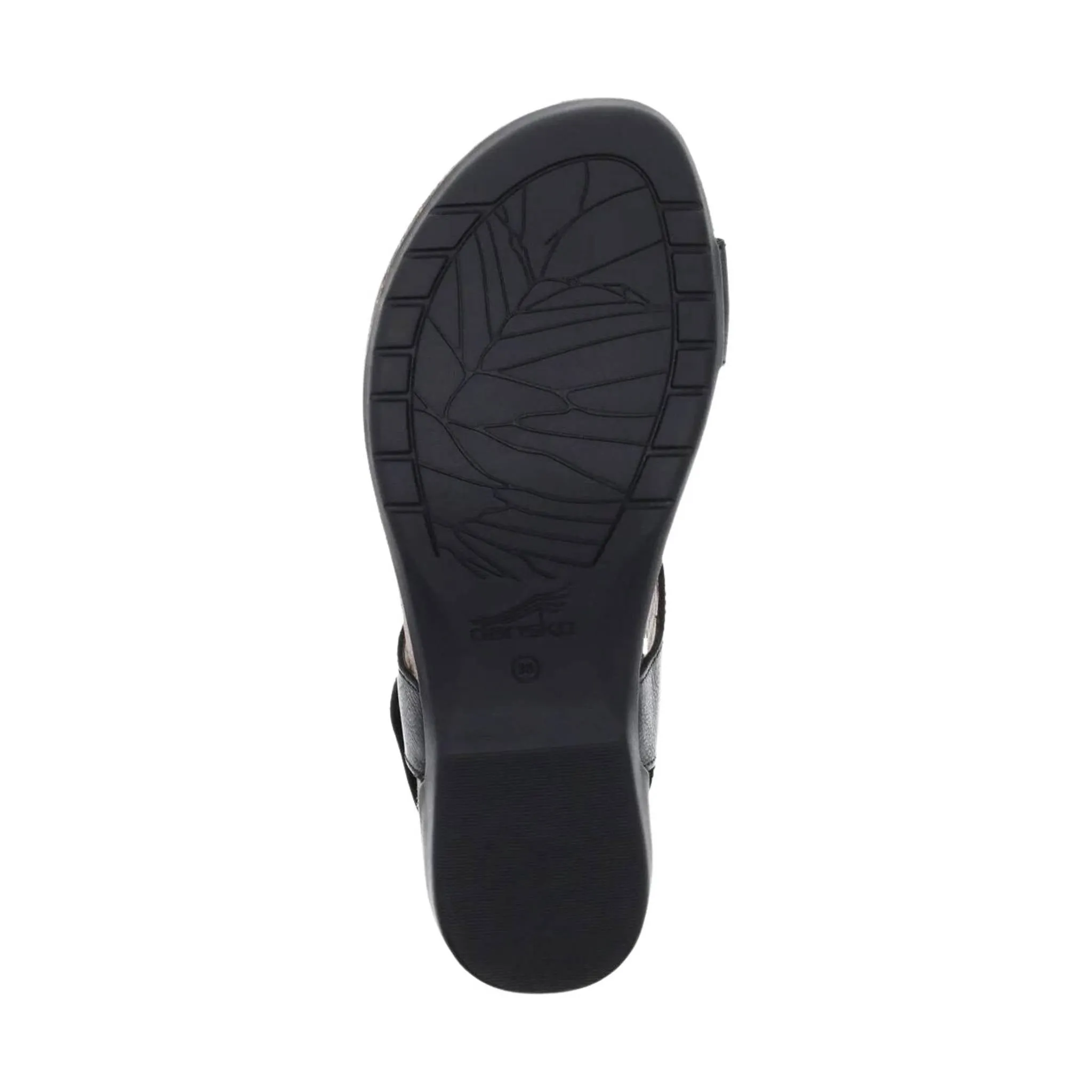 Dansko Women's Reece Sandal - Black Waxy Burnished