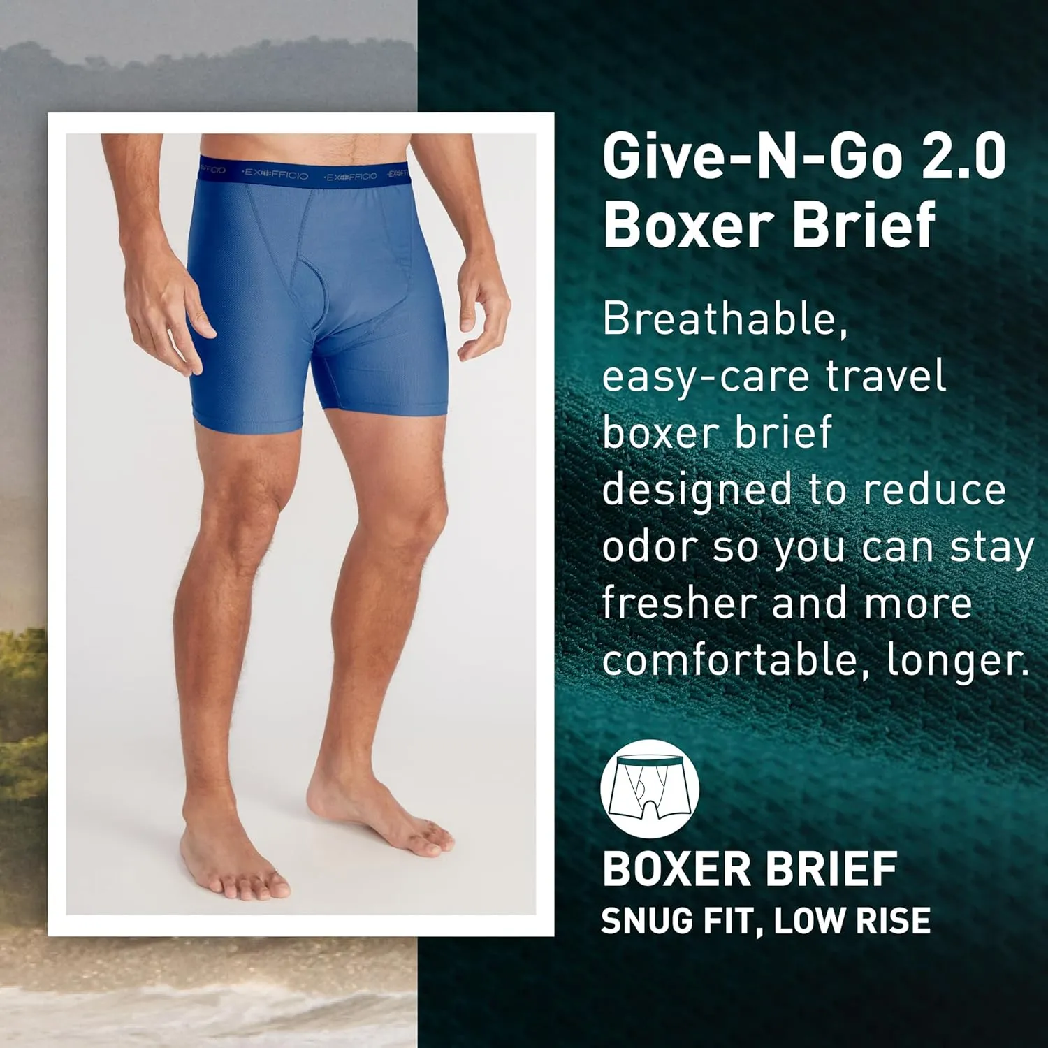 ExOfficio Men's Give-N-Go 2.0 Cool and Comfortable Boxer Briefs