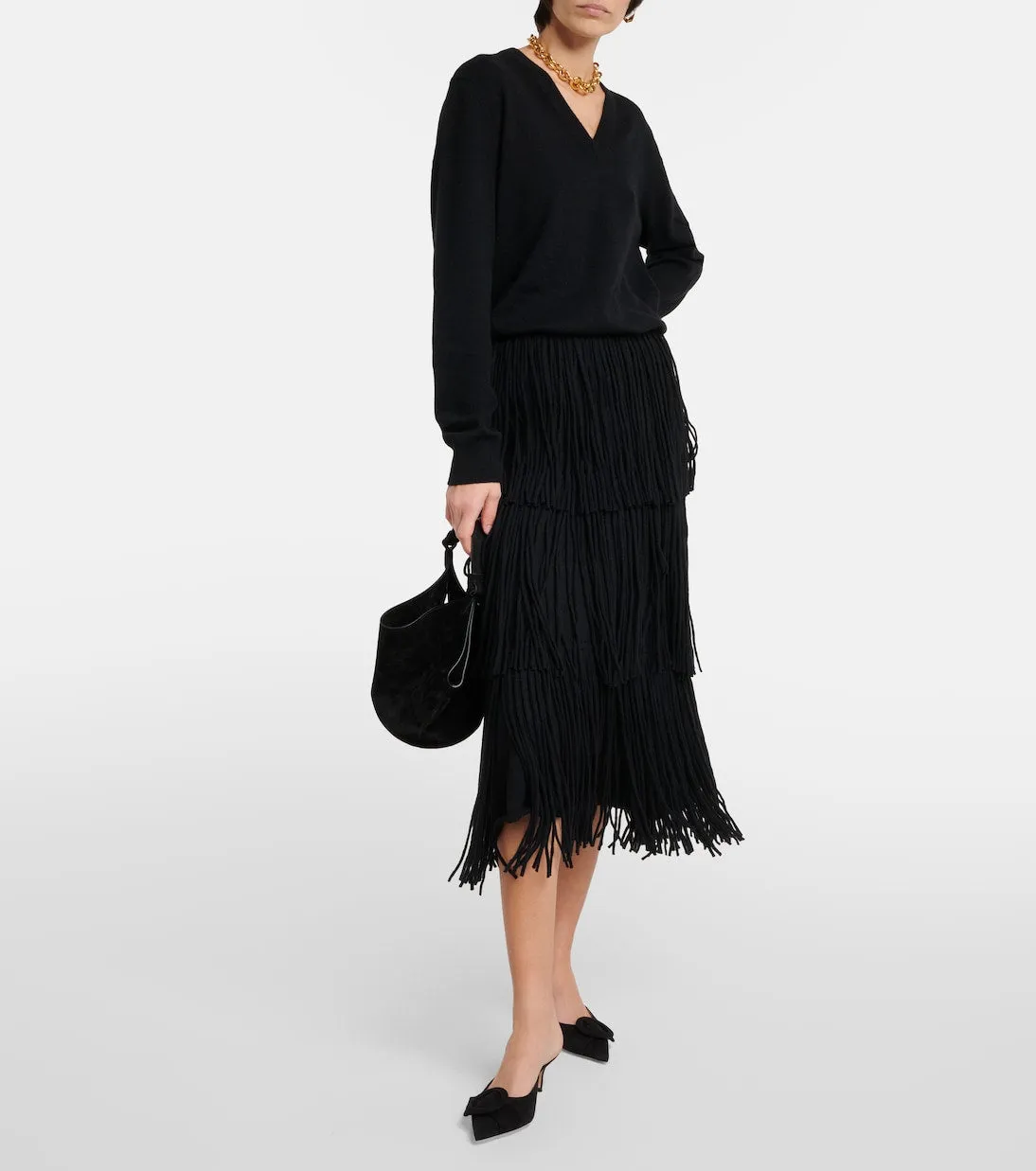 Gianvito Rossi suede buckle mules, black