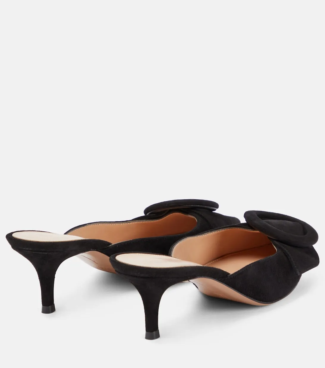 Gianvito Rossi suede buckle mules, black