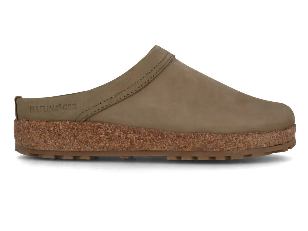 HAFLINGER Leather Clogs with Arch Support 'Malmö', reed green